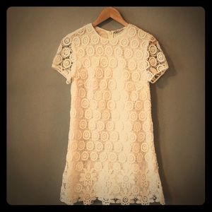 White lace summer shift dress